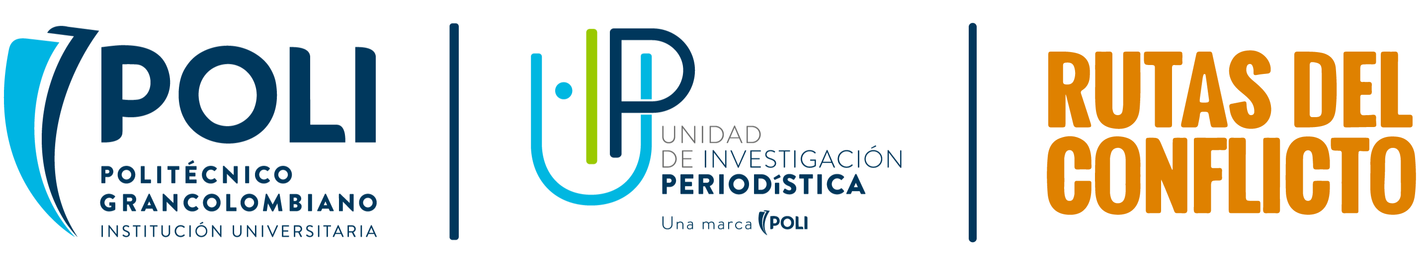 logos Unidad de Investigación Periodística y Politecnico Grancolombiano